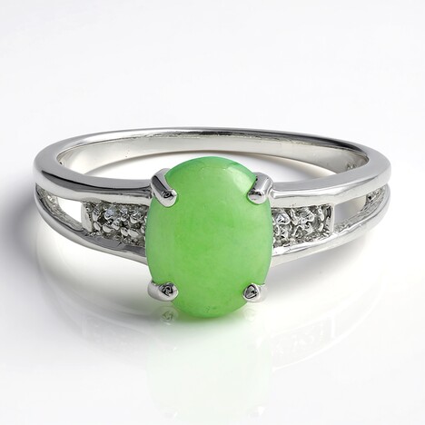 Anello in argento con Crisoprasio Imperiale