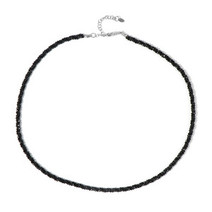 Black Spinel Silver Necklace
