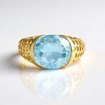 Bague en argent et Topaze bleu ciel (Ornaments by de Melo)