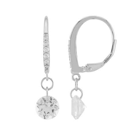 White Topaz Silver Earrings