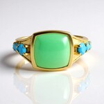 Bague en argent et Chrysoprase (KM by Juwelo)