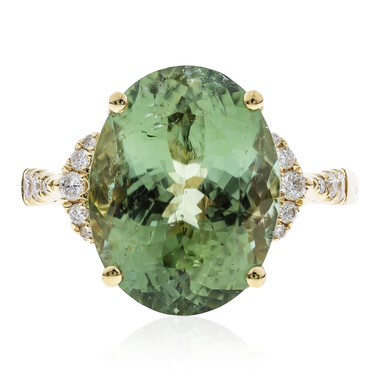 Brasilianischer Grüner Turmalin-Goldring (CIRARI)
