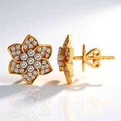 Orecchini in oro con Diamante Rose de France SI1 di Argyle (Annette)