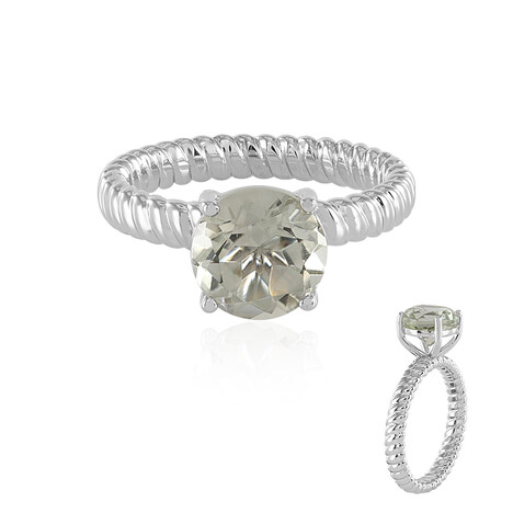 Grüner Amethyst-Silberring