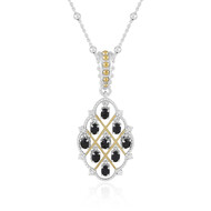Zilveren halsketting met zwarte spinelstenen (Dallas Prince Designs)