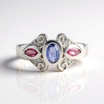 Anello in argento con Zaffiro Ceylon Blu (non riscaldato)