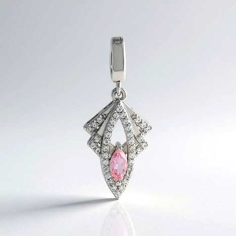 Ciondolo in argento con Tormalina Rosa Nigeriana