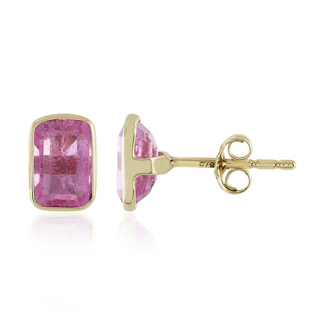 Pinkfarbener Madagaskar-Saphir-Goldohrringe