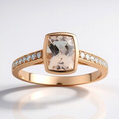 Anello in oro con Morganite AAA