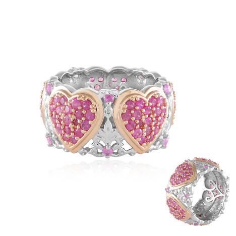 Pink Sapphire Silver Ring (Gems en Vogue)