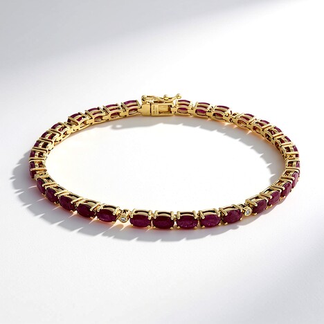 Bracelet en or et Rubis AAA du Mozambique