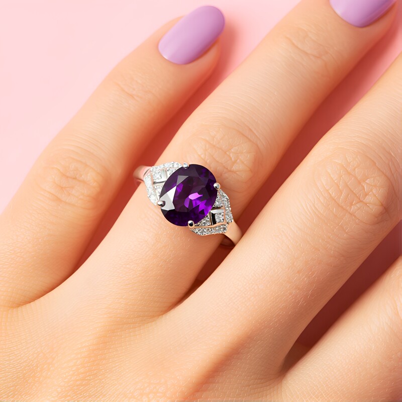 Anello in argento con Ametista