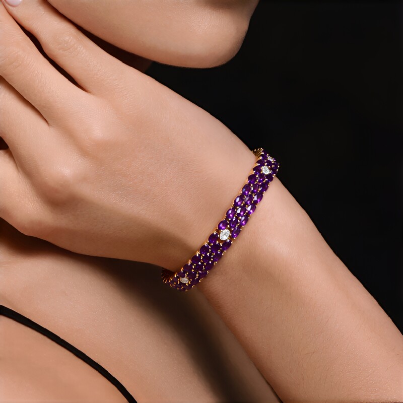 Sambia-Amethyst-Silberarmband