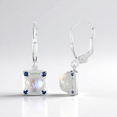 Orecchini in argento con Pietra di Luna Blu