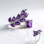 Anello in argento con Ametista Zambiana (de Melo Essence)