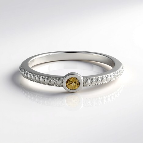 Anello in argento con Zircone Giallo