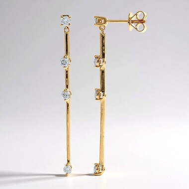 Gouden oorbellen met SI1 (H) Diamanten (CIRARI)