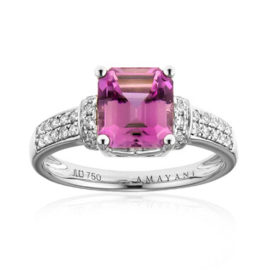 Pinkfarbener Diaspor-Goldring (AMAYANI)