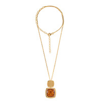 Collana in argento con Ambra Baltica Cognac