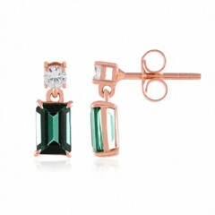 Boucles d'oreilles en or et Tourmaline verte de Benedito