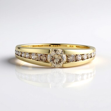 Bague en or et Diamant champagne I2