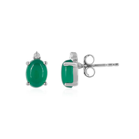 Pendientes en plata con Ónix verde