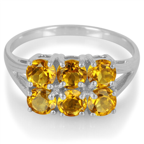 Zilveren ring met citrienstenen