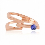 Zilveren ring met een tanzaniet (de Melo Essence)