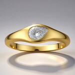 Anello in oro con Diamante VVS1 (G) (Annette)