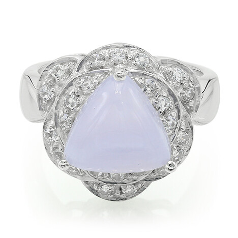 Blauer Band-Achat-Silberring