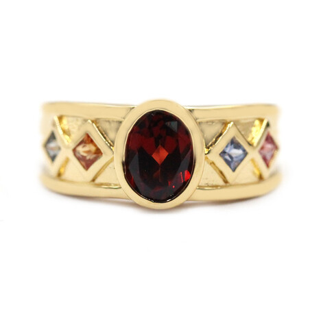 Mosambik-Granat-Silberring