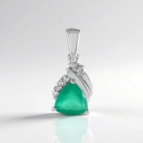 Ciondolo in argento con Onice Verde