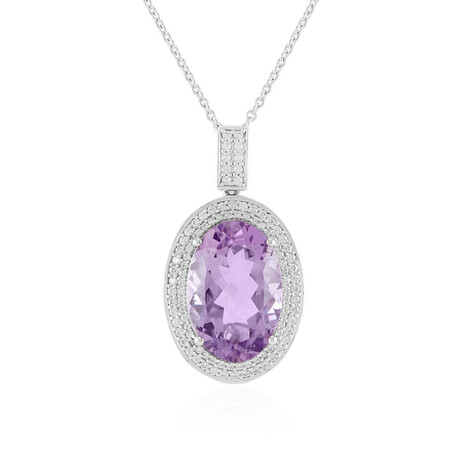 Lavendel-Amethyst-Silberhalskette