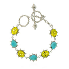 Brazalete en plata con Cuarzo del Ouro Verde (Dallas Prince Designs)