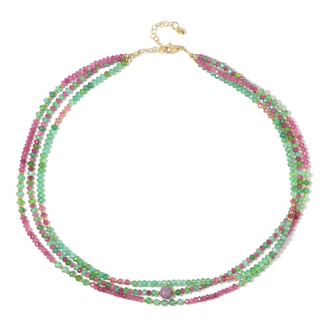 Zilveren halsketting met een Mozambique robijn (Riya)