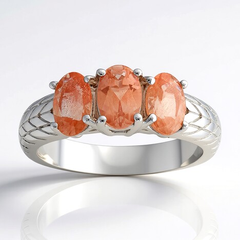 Anello in argento con Pietra del Sole dell'Oregon