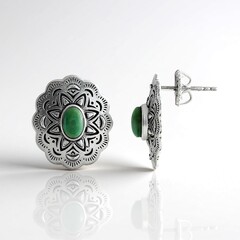Orecchini in argento con Turchese Verde (Desert Chic)