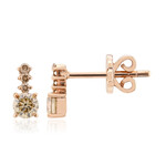 Gouden oorbellen met VS1 Argyle-Rose de France-Diamanten (Annette)