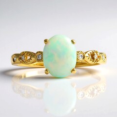 Anello in oro con Opale di Welo AAA