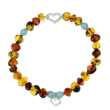 Baltischer Cognac-Bernstein-Silberarmband (dagen)