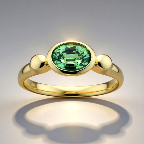 Anello in oro con Demantoide Namibiano (CUSTODANA)
