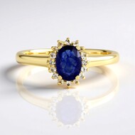 Anello in argento con Zaffiro Blu del Madagascar