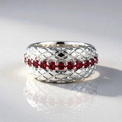 Anello in argento con Spinello Rosso (de Melo Essence)