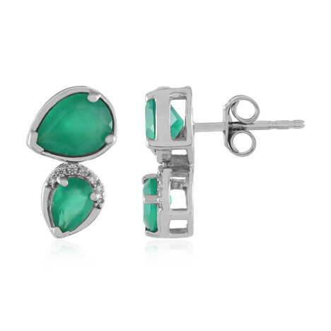 Orecchini in argento con Onice Verde