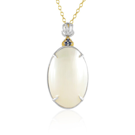 White Mabe Pearl Silver Necklace (Gems en Vogue)