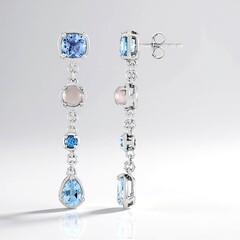 Orecchini in argento con Topazio Blu Cielo
