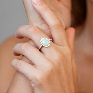 Anello in argento con Opale di Welo