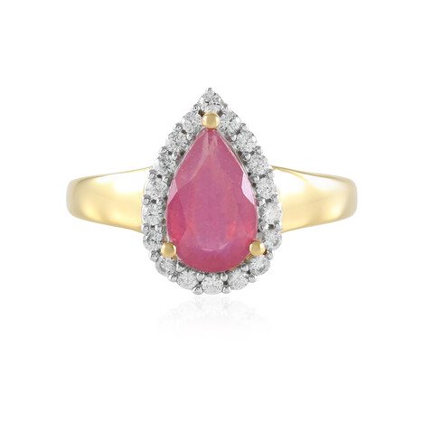 Pinkfarbener Madagaskar-Saphir-Silberring