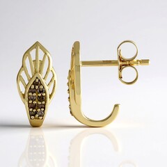 Orecchini in oro con Diamante Champagne I2 (Ornaments by de Melo)