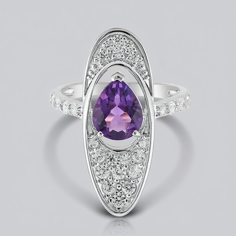 Anello in argento con Ametista Siberiana